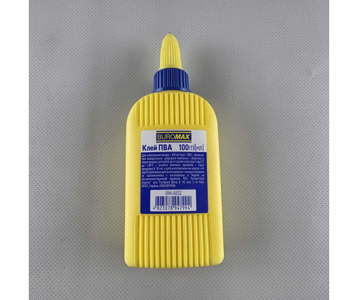 Клей ПВА Buromaxt 100 мл ковпачок-дозатор BM4832 (1 шт)