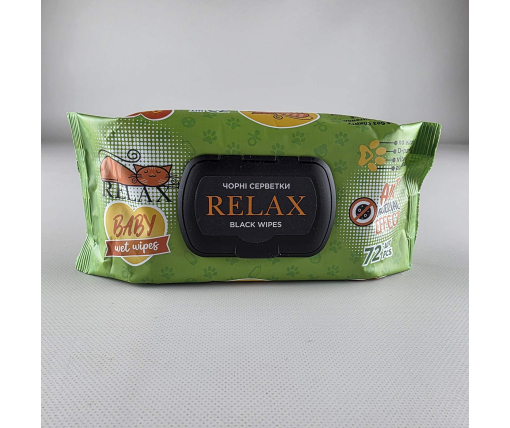 ᐉ Влажная салфетка  72 шт c клапаном "RELAX BLACK"  (1 пачка)