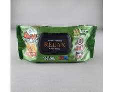 Влажная салфетка 120 шт с клапаном "RELAX BLACK"  (1 пачка)