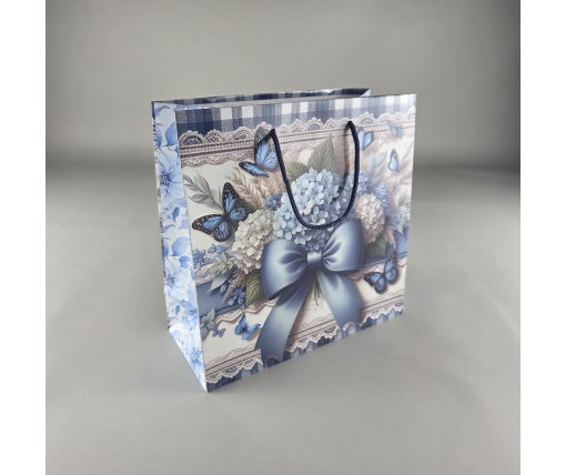 Пакет бумажный подарочный квадратный 23*24*10(артKV-091) (12 шт)