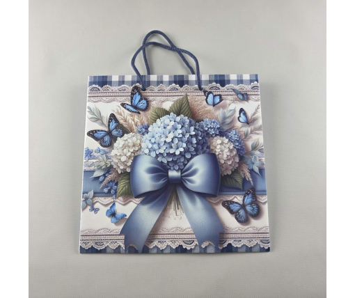 Пакет бумажный подарочный квадратный 23*24*10(артKV-091) (12 шт)