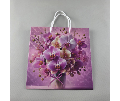 Пакет бумажный подарочный квадратный 23*24*10(артKV-084) (12 шт)