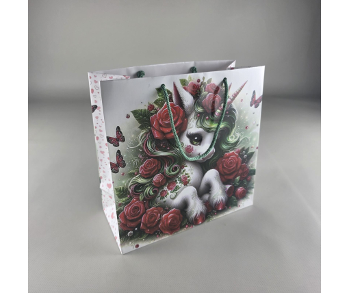 Пакет бумажный подарочный квадратный 23*24*10(артKV-087) (12 шт)