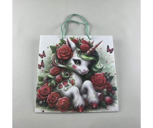 Пакет бумажный подарочный квадратный 23*24*10(артKV-087) (12 шт)