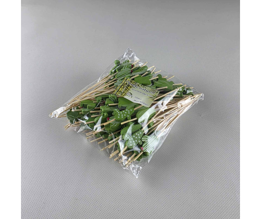 Шпажка  для украшения блюд 12см"Кактус зеленый" 100 шт (1 пачка)