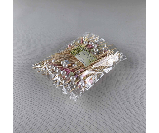 Шпажка  для украшения блюд 12см" Бусы с лепесткам " 100 шт (1 пачка)