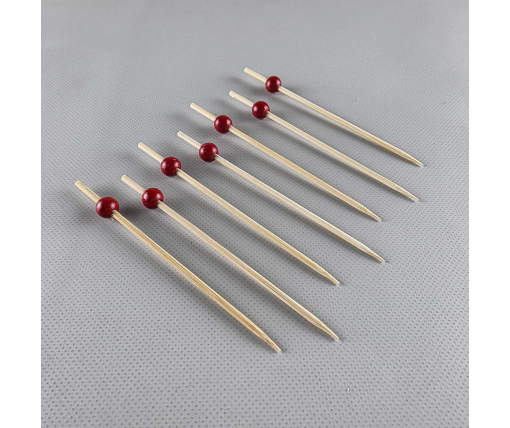 Шпажка  для украшения блюд 12см"Жемчужина красная матовая"100 шт (1 пачка)