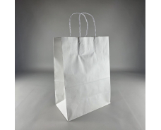 Пакет с ручками бумажный белый 260х150х350, 80г/м2 (25 шт)