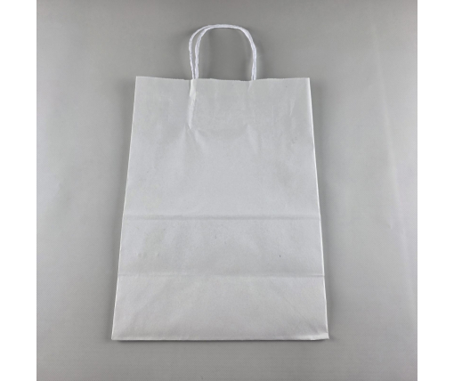 Пакет с ручками бумажный белый 260х150х350, 80г/м2 (25 шт)