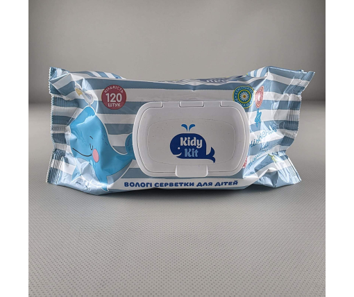 ᐉ Влажная салфетка 120 шт с клапаном для детей «Kidy kit» С экстрактом ромашки и витамином Е (281)/137 (1 пачка)