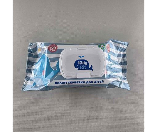 ᐉ Влажная салфетка 120 шт с клапаном для детей «Kidy kit» С экстрактом ромашки и витамином Е (281)/137 (1 пачка)