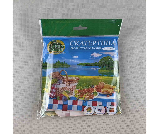 Скатерть одноразовая (105x200)  Супер торба  Вышиванка белая (1 шт)