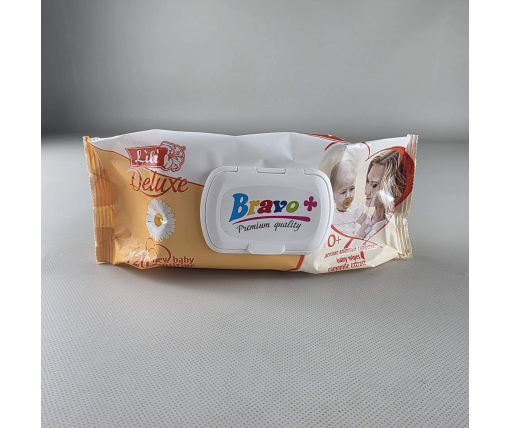ᐉ Влажная салфетка 120 шт с клапаном "Bravo Lili" ромашка (1 пачка)
