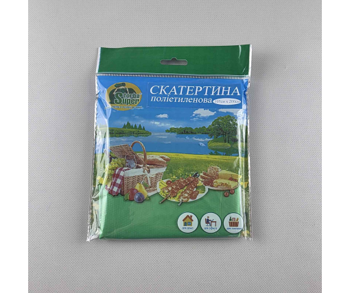 Скатерть одноразовая (105x200)  Супер торба Зеленая (1 шт)