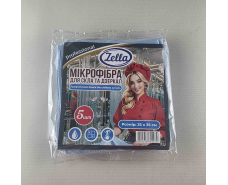 Cалфетка Микрофибра Zella   для стекла 5 шт (1 пачка)