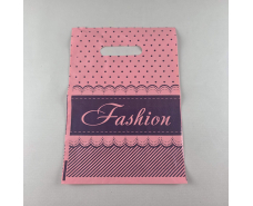 Пакеты с вырубной ручкой (20*30)"Fashion полоска розовый (100 шт)