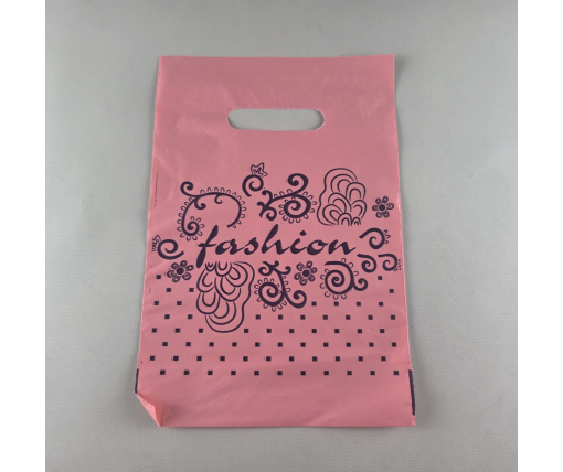 Пакет с прорезной ручкой (20*30)"Fashion узор розовый (100 шт)