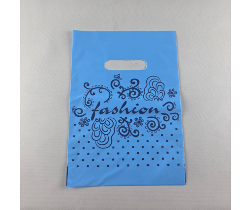 Пакет с прорезной ручкой (20*30)"Fashion узор голубой (100 шт)