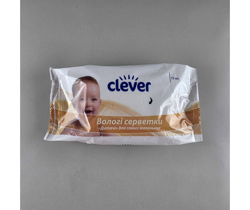 ᐉ Влажная салфетка  72 шт без клапана "Clever" детская (1 пачка)