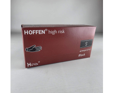 Перчатки латексные сверхпрочные неопудренные HOFFEN , плотные хозяйственные для уборки и клининга 50шт (S) Черные (1 пачка)