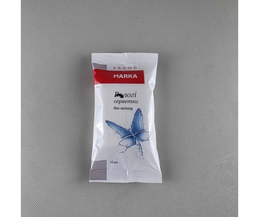 ᐉ Влажная салфетка  15 шт "MARKA" Без аромата (1 пачка)