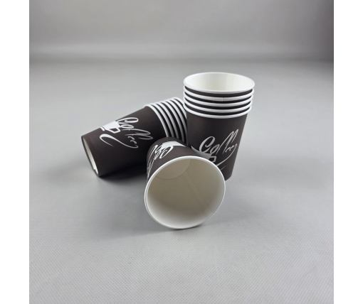 Стаканчики для кофе 250 мл "Coffee" Коричневый Маэстро h9 (50 шт)