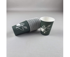 Стаканчики для кофе 250 мл "Coffee" Зеленый Маэстро h9 (50 шт)