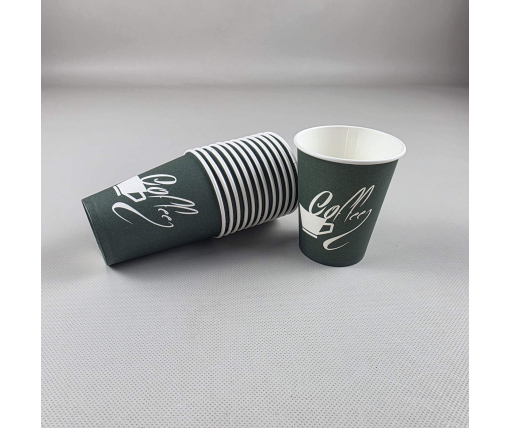 Стаканчики для кофе 250 мл "Coffee" Зеленый Маэстро h9 (50 шт)
