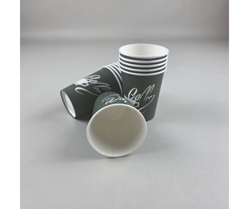 Стаканчики для кофе 250 мл "Coffee" Зеленый Маэстро h9 (50 шт)