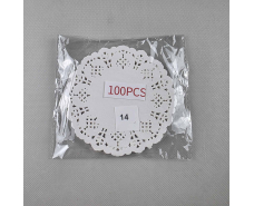 Салфетка ажурная Ф14 (100шт) молочная (1 пачка)