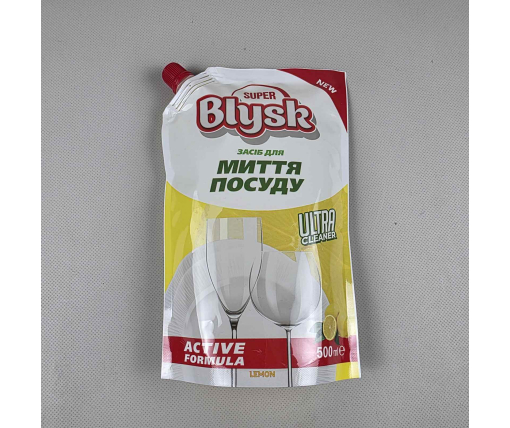 Средство для мытья посуды SUPER BLYSK 500мл, лимон, дой-пак (1 шт)