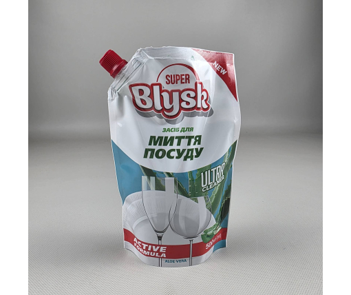 Средство для мытья посуды SUPER BLYSK 500мл, алоэ вера, дой-пак (1 шт)
